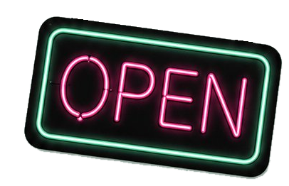 Open neon sign